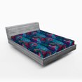 thumbnail image 1 of Ambesonne Colorful Fitted Sheet, Mosaic Shell Swirls, Full Size, Pale Blue and Lilac Pink, 1 of 3
