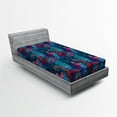 thumbnail image 1 of Ambesonne Colorful Fitted Sheet, Mosaic Shell Swirls, Twin Size, Pale Blue and Lilac Pink, 1 of 3