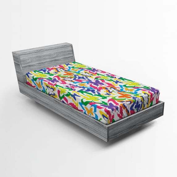 Ambesonne Colorful Fitted Sheet, Movement Lifestyle Art, Twin Size, Multicolor