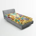 thumbnail image 1 of Ambesonne Colorful Fitted Sheet, Nature Beasts Hippo, Twin XL Size, Multicolor, 1 of 2