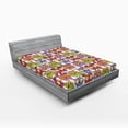 thumbnail image 1 of Ambesonne Colorful Fitted Sheet, Ornate Owl Polka Dots, Queen Size, Multicolor, 1 of 3