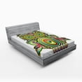 thumbnail image 1 of Ambesonne Colorful Fitted Sheet, Owl Eye, Queen Size, Multicolor, 1 of 2