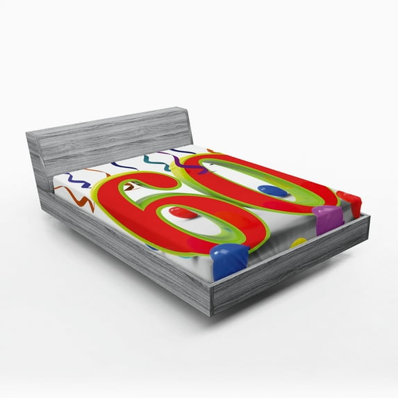 Ambesonne Colorful Fitted Sheet, Party Swirls, Queen Size, Multicolor