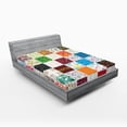 thumbnail image 1 of Ambesonne Colorful Fitted Sheet, Patchwork Retro Style, Full Size, Multicolor, 1 of 3