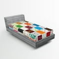 thumbnail image 1 of Ambesonne Colorful Fitted Sheet, Patchwork Retro Style, Twin Size, Multicolor, 1 of 3