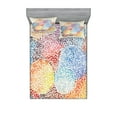 thumbnail image 1 of Ambesonne Colorful Fitted Sheet & Pillow Sham Set, Abstract Mosaic Spots, Full, Multicolor, 1 of 2