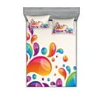 thumbnail image 1 of Ambesonne Colorful Fitted Sheet & Pillow Sham Set, Abstract Raindrops Splash, Full, Multicolor, 1 of 2