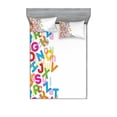 thumbnail image 1 of Ambesonne Colorful Fitted Sheet & Pillow Sham Set, Alphabet Lettering, Queen, Multicolor, 1 of 2