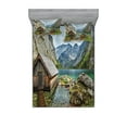 thumbnail image 1 of Ambesonne Colorful Fitted Sheet & Pillow Sham Set, Alpine Mountains View, Full, Multicolor, 1 of 2