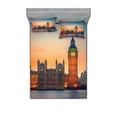 thumbnail image 1 of Ambesonne Colorful Fitted Sheet & Pillow Sham Set, Big Ben and Parliament, Queen, Multicolor, 1 of 2