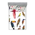 thumbnail image 1 of Ambesonne Colorful Fitted Sheet & Pillow Sham Set, Bird Set Poly Design, Queen, Multicolor, 1 of 2