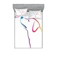thumbnail image 1 of Ambesonne Colorful Fitted Sheet & Pillow Sham Set, Butterfly Dog Labrador, Full, Multicolor, 1 of 2