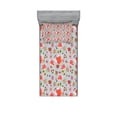 thumbnail image 1 of Ambesonne Colorful Fitted Sheet & Pillow Sham Set, Cartoon Tea Pots Roses, Twinxl, Multicolor, 1 of 2