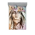 thumbnail image 1 of Ambesonne Colorful Fitted Sheet & Pillow Sham Set, Chief Portrait, Full, Multicolor, 1 of 2