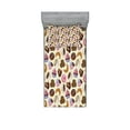 thumbnail image 1 of Ambesonne Colorful Fitted Sheet & Pillow Sham Set, Coffee Cups Cookies, Twinxl, Multicolor, 1 of 2