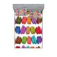 thumbnail image 1 of Ambesonne Colorful Fitted Sheet & Pillow Sham Set, Coffee Shop Cookies, Full, Multicolor, 1 of 2