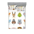 thumbnail image 1 of Ambesonne Colorful Fitted Sheet & Pillow Sham Set, Comic Koala Fox Faces, Full, Multi, 1 of 3