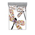 thumbnail image 1 of Ambesonne Colorful Fitted Sheet & Pillow Sham Set, Dragonflies Black Body, Full, Multicolor, 1 of 2