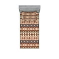 thumbnail image 1 of Ambesonne Colorful Fitted Sheet & Pillow Sham Set, Ethnic Ornament Details, Twin, Brown Cinnamon Orange, 1 of 2