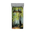 thumbnail image 1 of Ambesonne Colorful Fitted Sheet & Pillow Sham Set, Fall Forest Landscape, Twinxl, Multicolor, 1 of 2