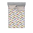 thumbnail image 1 of Ambesonne Colorful Fitted Sheet & Pillow Sham Set, Fish Animals, Full, Multicolor, 1 of 2