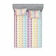 thumbnail image 1 of Ambesonne Colorful Fitted Sheet & Pillow Sham Set, Half Toned Polka Dots, Full, Multicolor, 1 of 2