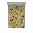 thumbnail image 1 of Ambesonne Colorful Fitted Sheet & Pillow Sham Set, Hand Drawn Leaf Swirls, Queen, Multicolor, 1 of 3