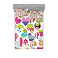 thumbnail image 1 of Ambesonne Colorful Fitted Sheet & Pillow Sham Set, Heart Patches and Dots, Full, Multicolor, 1 of 3