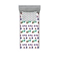 thumbnail image 1 of Ambesonne Colorful Fitted Sheet & Pillow Sham Set, Hearts and Skulls, Twinxl, Multicolor, 1 of 2
