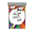 thumbnail image 1 of Ambesonne Colorful Fitted Sheet & Pillow Sham Set, Hippie Retro Words, Full, White, 1 of 2