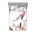 thumbnail image 1 of Ambesonne Colorful Fitted Sheet & Pillow Sham Set, Hummingbirds on Branches, Full, Multicolor, 1 of 2