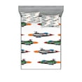 thumbnail image 1 of Ambesonne Colorful Fitted Sheet & Pillow Sham Set, Jets Aviation Design, Queen, Multicolor, 1 of 2