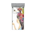 thumbnail image 1 of Ambesonne Colorful Fitted Sheet & Pillow Sham Set, Long Haired Woman, Twin, Multicolor, 1 of 2