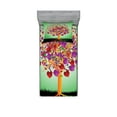 thumbnail image 1 of Ambesonne Colorful Fitted Sheet & Pillow Sham Set, Magic Love Tree Heart, Twinxl, Multicolor, 1 of 2