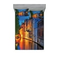 thumbnail image 1 of Ambesonne Colorful Fitted Sheet & Pillow Sham Set, Middle Age Building, Queen, Multicolor, 1 of 2