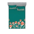 thumbnail image 1 of Ambesonne Colorful Fitted Sheet & Pillow Sham Set, Modern Spring Flowers, Full, Multicolor, 1 of 2