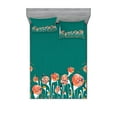 thumbnail image 1 of Ambesonne Colorful Fitted Sheet & Pillow Sham Set, Modern Spring Flowers, Queen, Multicolor, 1 of 2