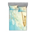 thumbnail image 1 of Ambesonne Colorful Fitted Sheet & Pillow Sham Set, Musical Notes Vibes, Full, Multicolor, 1 of 2