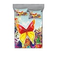thumbnail image 1 of Ambesonne Colorful Fitted Sheet & Pillow Sham Set, Nature Leaves Butterfly, Queen, Multicolor, 1 of 2