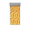 thumbnail image 1 of Ambesonne Colorful Fitted Sheet & Pillow Sham Set, Orange Lemon Fruits, Twin, Multicolor, 1 of 2