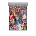 thumbnail image 1 of Ambesonne Colorful Fitted Sheet & Pillow Sham Set, Peacock Feather Animal, Queen, Green Blue Red, 1 of 3