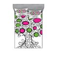 thumbnail image 1 of Ambesonne Colorful Fitted Sheet & Pillow Sham Set, Pink and Green Spring Time, Full, Black Green Pink, 1 of 2