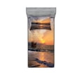 thumbnail image 1 of Ambesonne Colorful Fitted Sheet & Pillow Sham Set, Pirate Ship in Waves, Twin, Multicolor, 1 of 2