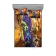thumbnail image 1 of Ambesonne Colorful Fitted Sheet & Pillow Sham Set, Prometheus Cave View, Queen, Multicolor, 1 of 2