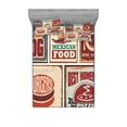 thumbnail image 1 of Ambesonne Colorful Fitted Sheet & Pillow Sham Set, Retro Mexican Tin Sign, Queen, Multicolor, 1 of 2