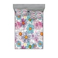 thumbnail image 1 of Ambesonne Colorful Fitted Sheet & Pillow Sham Set, Retro Spring Grunge, Full, Multicolor, 1 of 2