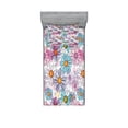 thumbnail image 1 of Ambesonne Colorful Fitted Sheet & Pillow Sham Set, Retro Spring Grunge, Twin, Multicolor, 1 of 2
