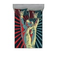 thumbnail image 1 of Ambesonne Colorful Fitted Sheet & Pillow Sham Set, Rock 'n' Roll Hand Sign, Queen, Multicolor, 1 of 2