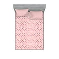 thumbnail image 1 of Ambesonne Colorful Fitted Sheet & Pillow Sham Set, Romantic Polka Dots, Full, Pink Purple, 1 of 2