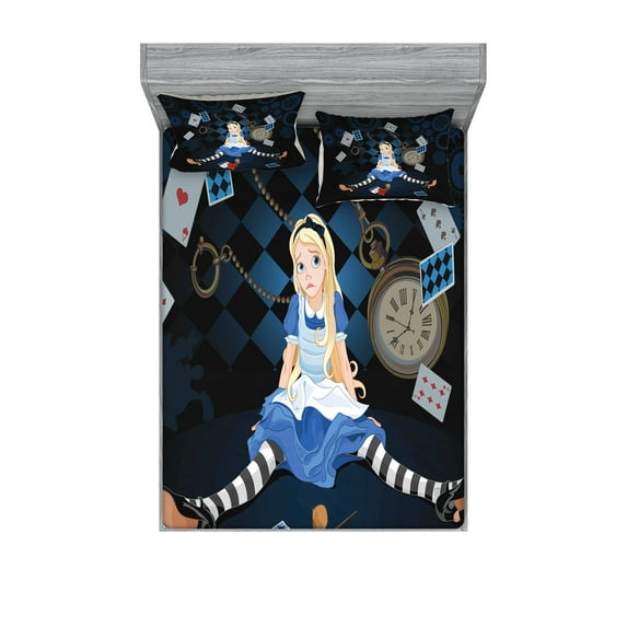 Ambesonne Colorful Fitted Sheet & Pillow Sham Set, Rose Flowers, Queen, Multicolor